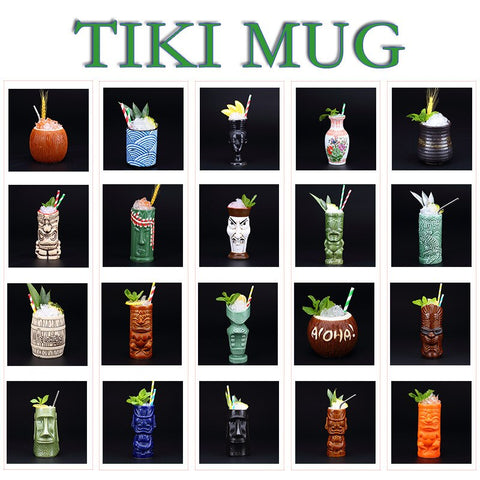 Hawaiian Tiki Bar Mugs